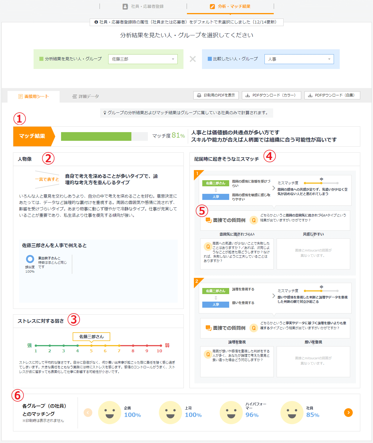 面接用シート項目一覧