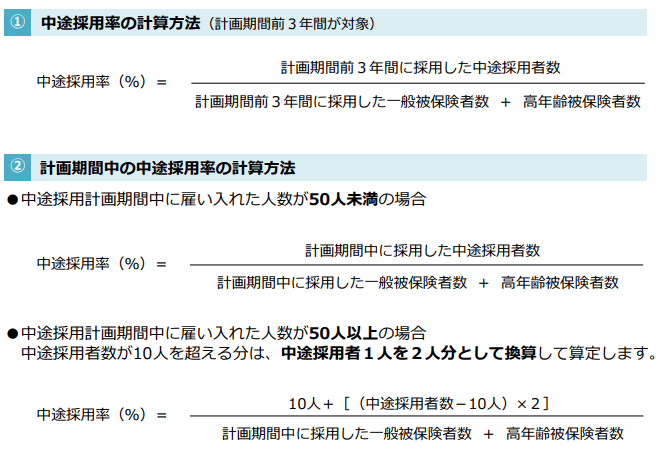 中途採用率の計算方法