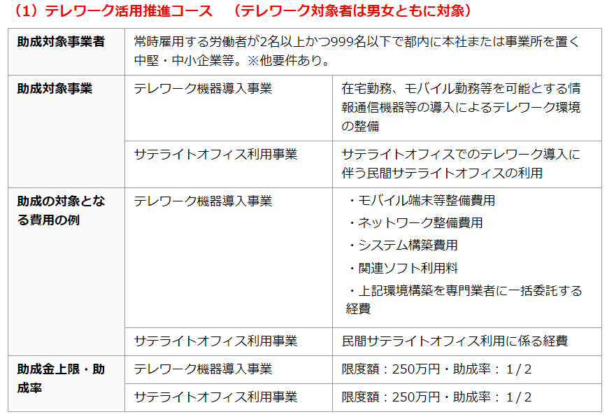 テレワーク活用推進コース