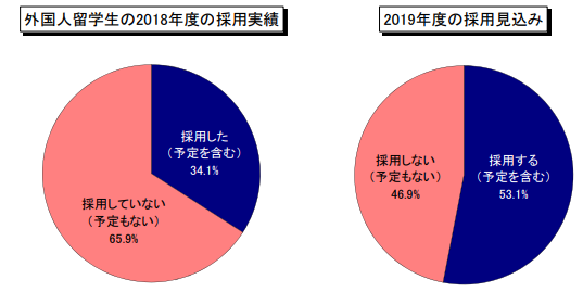 外国人留学生の採用実績